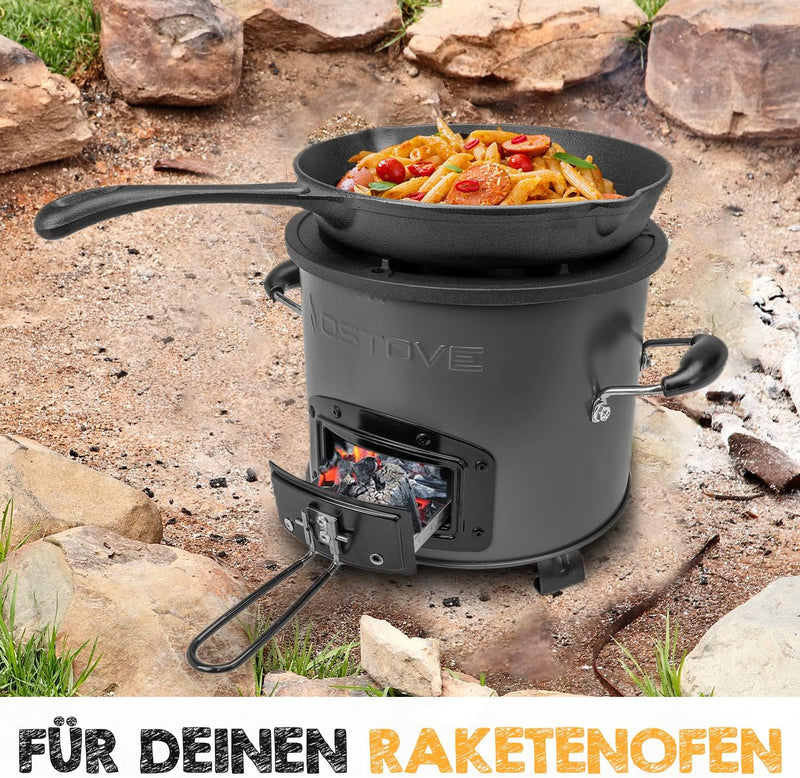 Laad de afbeelding in de galerijviewer, OSTOVE Gusseisenpfanne Ø 25 cm mit Ausgießer und Schwenkgriff vor-eingebrannt