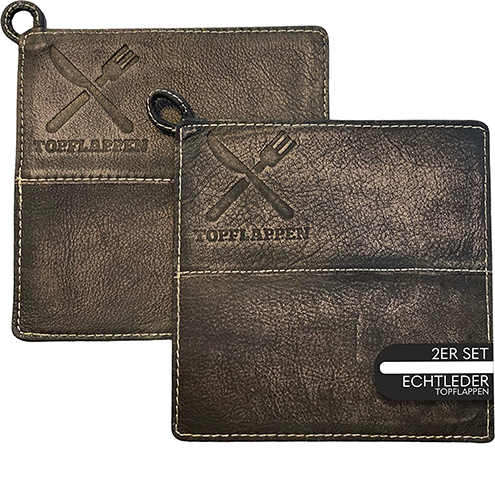 TOPFLAPPEN Echtleder - Antik - Doppelpackung