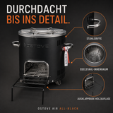 Load image into Gallery viewer, OSTOVE AIR Details: Stahlgriffe, Edelstahl-Innenraum, Brennholzrost

