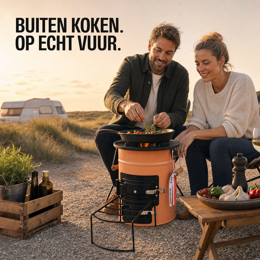 OSTOVE PRO Oranje — buiten koken op echt vuur, Camping-Szene