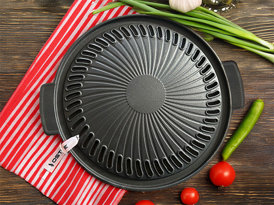 Grillplatte passgenau - Ø 32 cm Gusseisen -  emailliert
